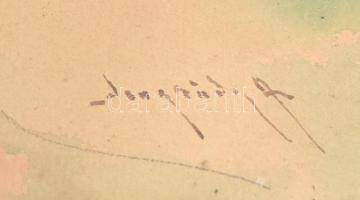 Neogrády Antal (1861-1942): Hazafelé. Akvarell, papír, jelzett. Üvegezett, kissé kopott fa keretben,...