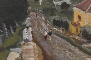 Molnár C. Pál (1894-1981): Kilátás Tördemic felé (Badacsonytördemic). Olaj, falemez, jelzett. Hátold...