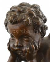 Nagy méretű kaspó puttókkal. Bronz. XIX. sz. / Large bronze pot with angels. 19th century m: 44 cm