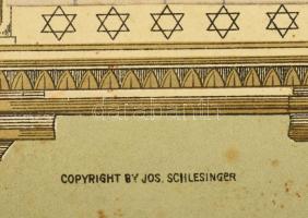 1941 Judaika halotti emlék tábla litografált grafikával. / Judaica litho tables 42x30 cm