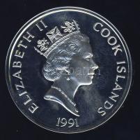 Cook-szigetek 1991. 50$ Ag "Amerika 500 éve-Marquis de Lafayette" T:PP