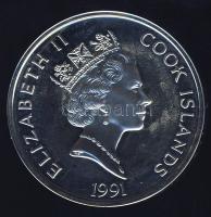 Cook-szigetek 1991. 50$ Ag "Amerika 500 éve-Abraham Lincoln" T:PP