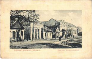 1912 Vásárosnamény, Piac tér, Korona szálloda, Mandel Rozália üzlete. Kanizsay Pál kiadása, W.L. ? (fl)