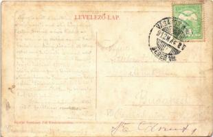 1912 Vásárosnamény, Piac tér, Korona szálloda, Mandel Rozália üzlete. Kanizsay Pál kiadása, W.L. ? (...