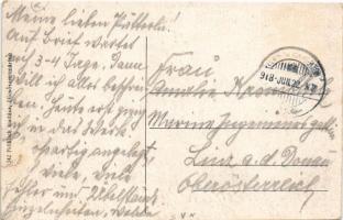 1918 Dicsőszentmárton, Tarnaveni, Diciosanmartin; városház, tér, piac szekerekkel. Fröhlich kiadása ...