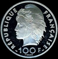 Franciaország 1993. 100Fr/15Ecu Ag "Mediterrán játékok-úszás" T:PP csak 15.000db!