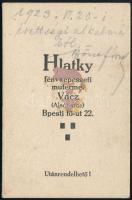 1923 Vác, Hlatky fényképész műtermében készült, keményhátú, vintage fotó, feliratozva, 10x6,5 cm