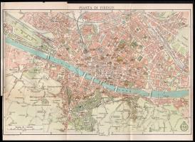 cca 1900 Firenze, városismertető füzet német nyelven, képekkel illusztrált, térképmelléklettel, 32p ...