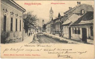 1901 Nagybánya, Baia Mare; Magyar utca télen / street in winter