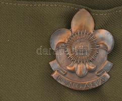 Hungária cserkész csapat cserkész zászló és sapka  bronz sapkajelvénnyel / Hungaria boy-scout badge ...