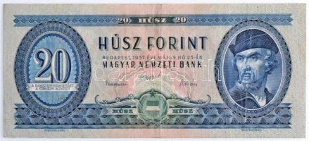 1957. 20Ft C 032 022586 T:III / Hungary 1957. 20 Forint with C 032 022586 C:F Adamo F11