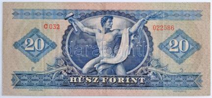 1957. 20Ft "C 032 022586" T:III / Hungary 1957. 20 Forint with "C 032 022586" C:...