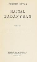 Fekete István: Hajnal Badányban. Bp., 1942, Singer és Wolfner, 328 p. Első kiadás. Kiadói kissé kopo...