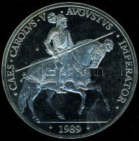 Spanyolország 1989. 5Ecu Ag "V. Károly" T:PL