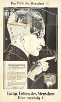 cca 1924 Fritz Kahn: Das Leben des Menschen, plakát, hajtott, szakadással, 94×57 cm / with faults