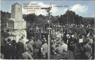 1917 Újvidék, Kamanc, Kamenica, Sremska Kamenica; Hősök szobra felavatása / inauguration of the military heroes monument + K.u.K. mobiles Reservespital 4/14. (ázott sarok / wet corner)