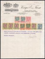 1924-1926 3 db fejléces számla illetékbélyegekkel (Lord export-import, Krayer E. és Társa, Tauril Pn...