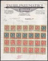 1924-1926 3 db fejléces számla illetékbélyegekkel (Lord export-import, Krayer E. és Társa, Tauril Pn...