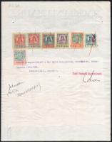 1924-1926 3 db fejléces számla illetékbélyegekkel (Lord export-import, Krayer E. és Társa, Tauril Pn...