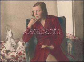 cca 1938 Kézzel színezett vintage fotó, 21x28,5 cm