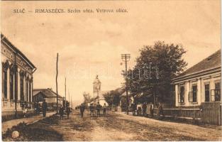 1925 Rimaszécs, Rimavska Sec, Siac; Szeles utca, templom / Vetrova ulica / street, church