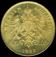 Ausztria 1892. 4Fl Au 3,226g T:1