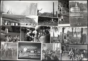 cca 1950 és 1970 között készült riport felvételek többféle témáról, különböző helyszíneken, Tiszavölgyi József (1909-?) budapesti fotóriporter hagyatékából 13 db vintage fotó, többsége jelzett, 13x18 cm és 9x12 cm között