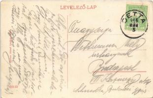 1916 Detta, Ghedu, Deta; Fő utca, Heldenwanger és Uhrmann üzlete, Ballon József kiadása / main stree...