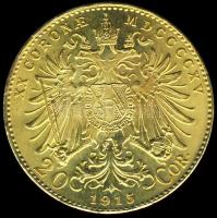 Ausztria 1915. 20K Au 6,775g T:2