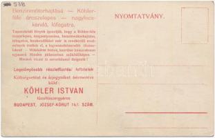 Kolozsvár, Cluj; Köhler-féle nagy benzinmotor hajtású fecskendő bemutató próbája, tűzoltókocsi. Köhl...