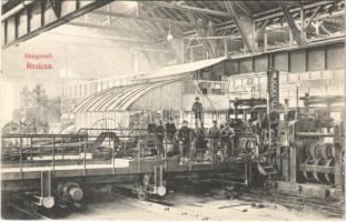 Resica, Resita; vasgyár belső, hengermű. Neff Antal kiadása / iron works, factory interior, rolling mill