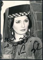 Sass Sylvia színművésznő autográf aláírásával ellátott fotólapja