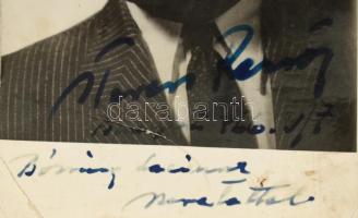 Seress Rezső (1889-1968) zeneszerző aláírása az őt ábrázoló fotón, egy általa írt zenemű nyomtatott ...