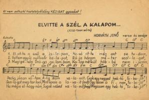Seress Rezső (1889-1968) zeneszerző aláírása az őt ábrázoló fotón, egy általa írt zenemű nyomtatott ...