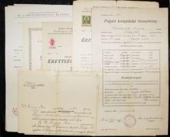 1900-1940 9 db bizonyítvány