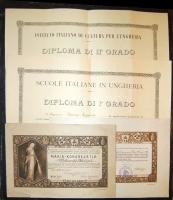 1936-1938 4 db dekoratív oklevél