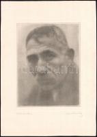 cca 1937 Orphanidesz János (1876-1939): Koldusfej, aláírt vintage fotóművészeti alkotás, 39x27,5 cm