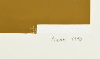 Mark (Márkus), Anna (1928-): Geometrikus kompozíció, 1990. Szitanyomat, papír, jelzett, művészpéldán...