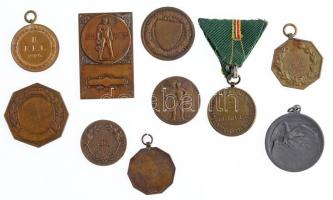 10db-os vegyes sportérem- és plakett tétel, közte Berán Lajos (1882-1943) ~1920. "Mens sana in ...