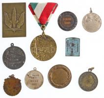 10db-os vegyes sportérem- és plakett tétel, közte Berán Lajos (1882-1943) 1948. "Mens sana in c...