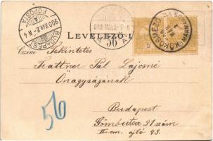 1900 Máramarossziget, Sighetu Marmatiei; Főtér, Városi vigadó, Református templom és lyceum. Mayer é...