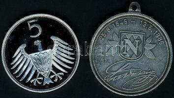 NSZK DN "Germanische Museum" ffém emlékérem T:PP + NSZK modern Ffm emlékveret "II. La...