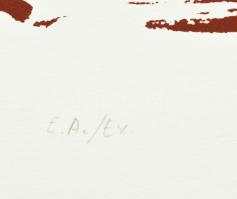 Gyémánt László (1935-): Női akt. Szitanyomat, papír, jelzett, művészpéldány E.A./Ex. jelzéssel. 35x5...