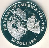 Cook-szigetek 1992. 50$ Ag "Davis-szoros" T:PP