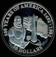 Cook-szigetek 1992. 50$ Ag Pedro de Mendoza" T:PP