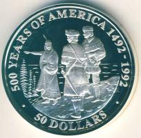 Cook-szigetek 1992. 50$ Ag "Sacagawea, Lewis és Clark" T:PP