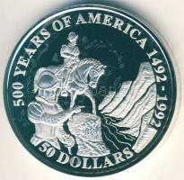 Cook-szigetek 1992. 50$ Ag "Francisco Vasquez de Coronado" T:PP