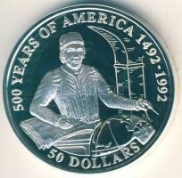 Cook-szigetek 1993. 50$ Ag "Juan de la Cosa" T:PP