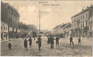 1910 Sopron, Várkerület, Pesti Magyar Kereskedelmi Bank, Röttig Gusztáv és Ritter Vilmos üzlete