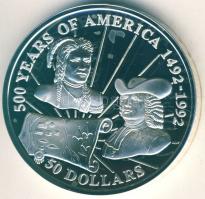 Cook-szigetek 1993. 50$ Ag "William Penn" T:PP